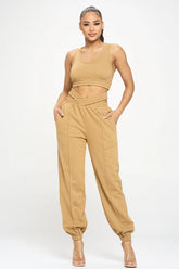Criss Cross Me Jogger Pants Set